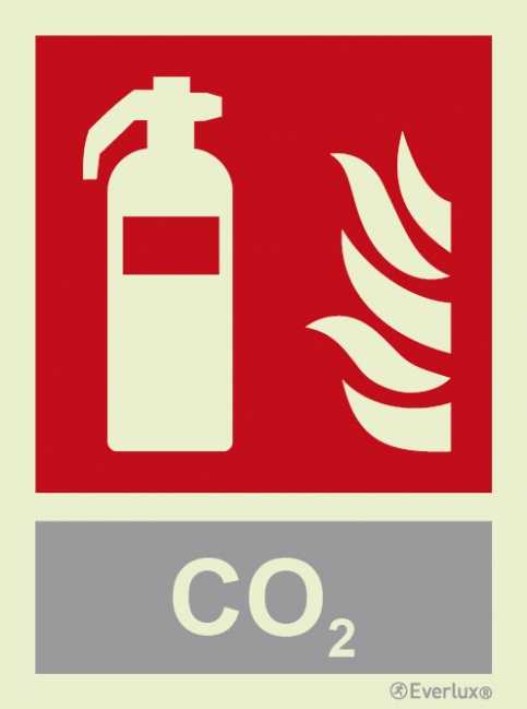 Integrated fire extinguisher co2 - IMO signs