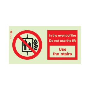 gebruik de lift niet tijdens een noodsituatie
